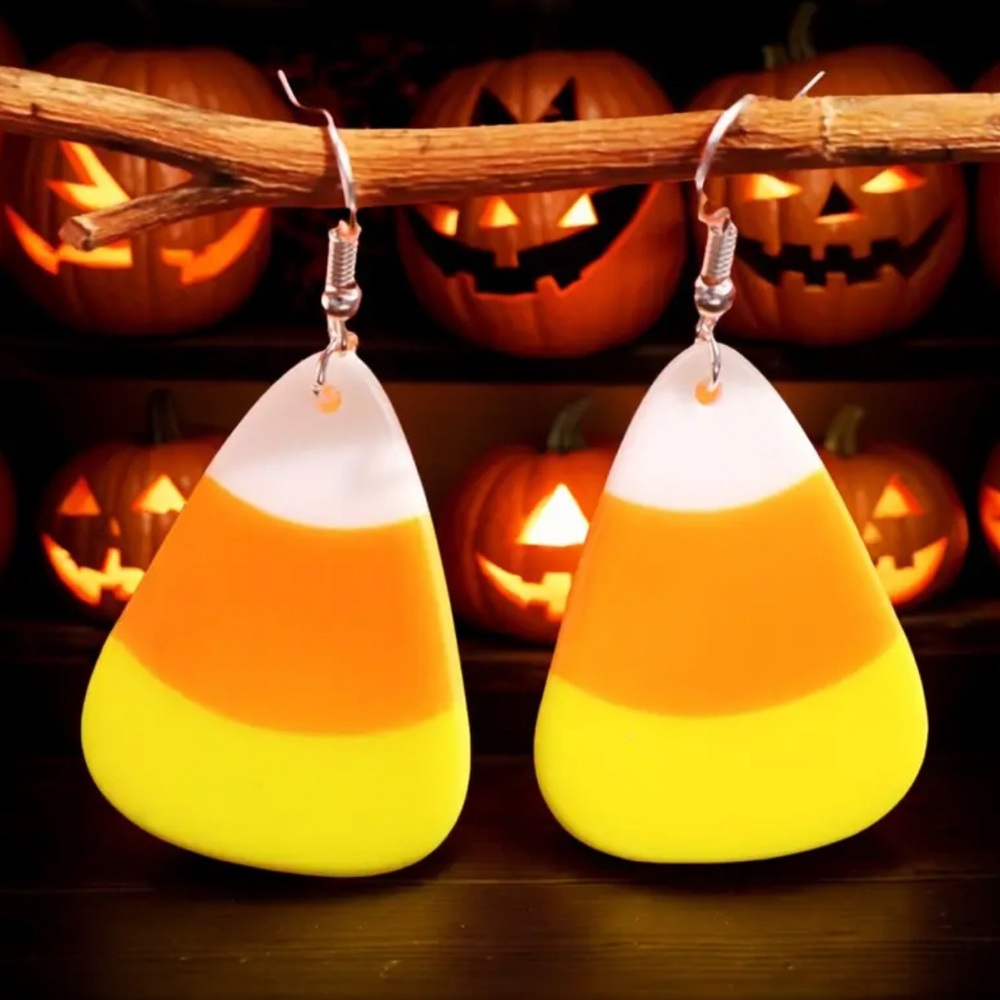 Candy Corn Halloween Earrings
